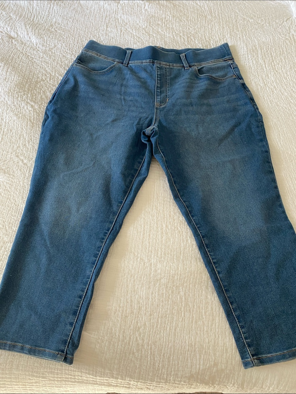Terra & Sky Dark Blue Stretch Cropped Jeans